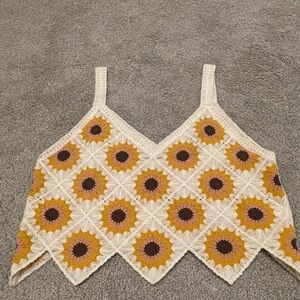 Altar’s State Sunflower Crochet Women Top
